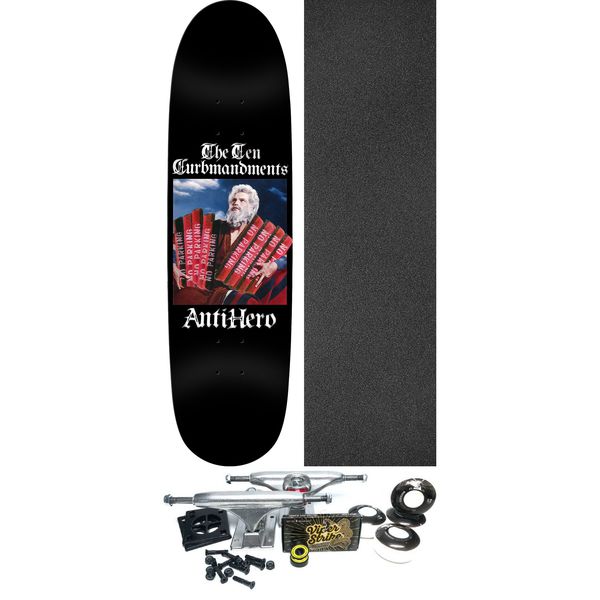 Anti Hero Skateboards Ten Curbmandents Black Widow Skateboard Deck - 8.5" x 31.7" - Complete Skateboard Bundle